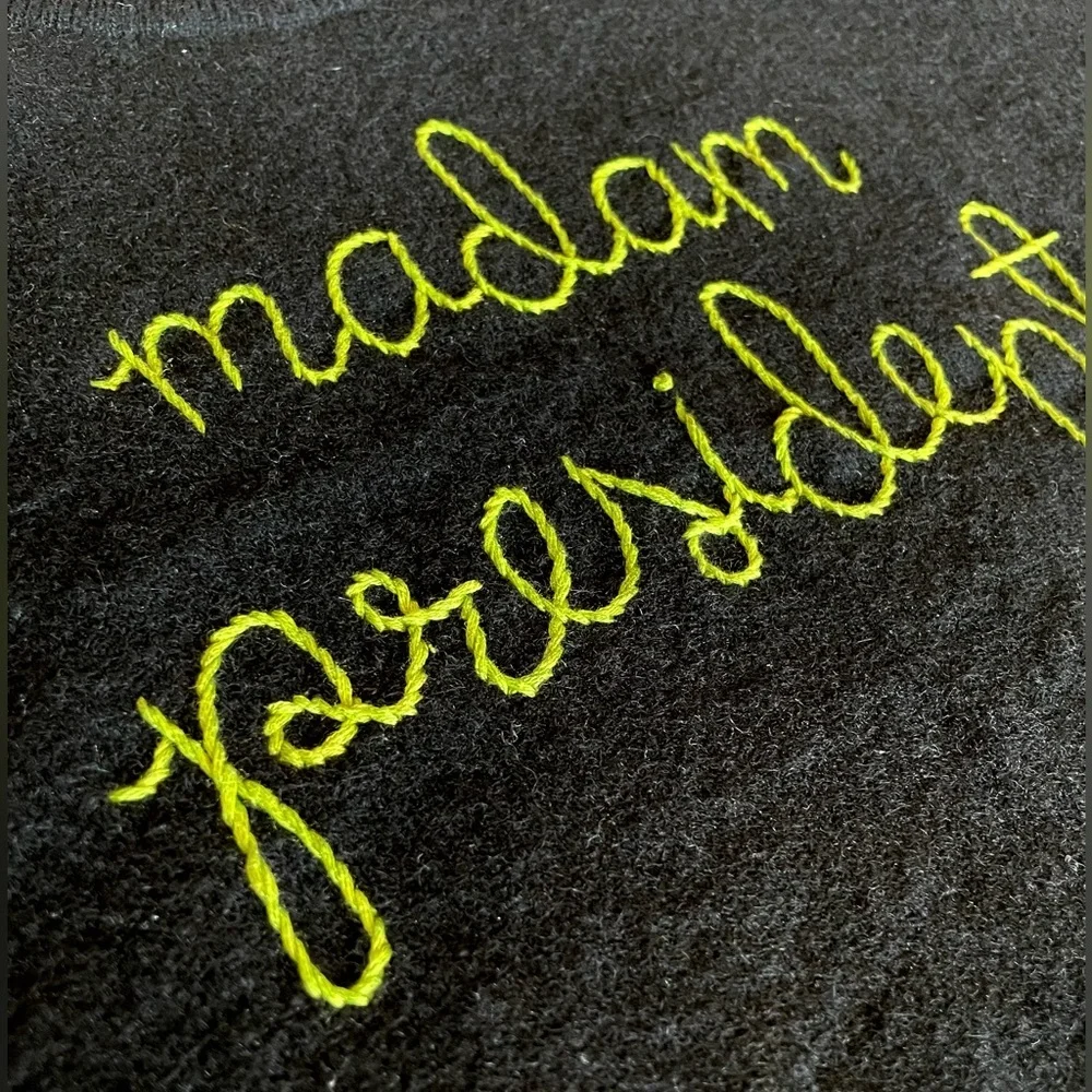 Lingua Franca “Madam President” Cashmere Sweater Black Small Limited Edition - Picture 4 of 6